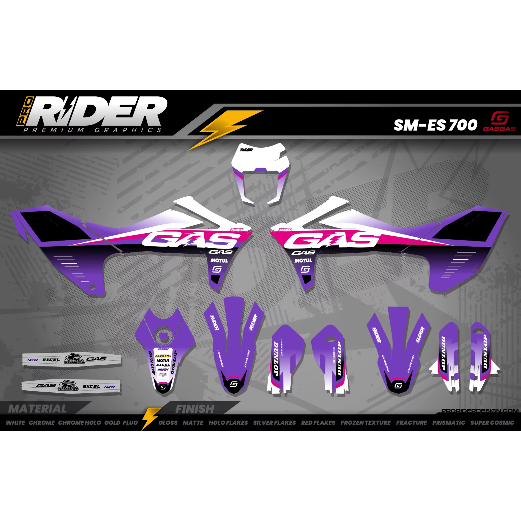 Kit adhesivos 700 GasGas | Monolith morado