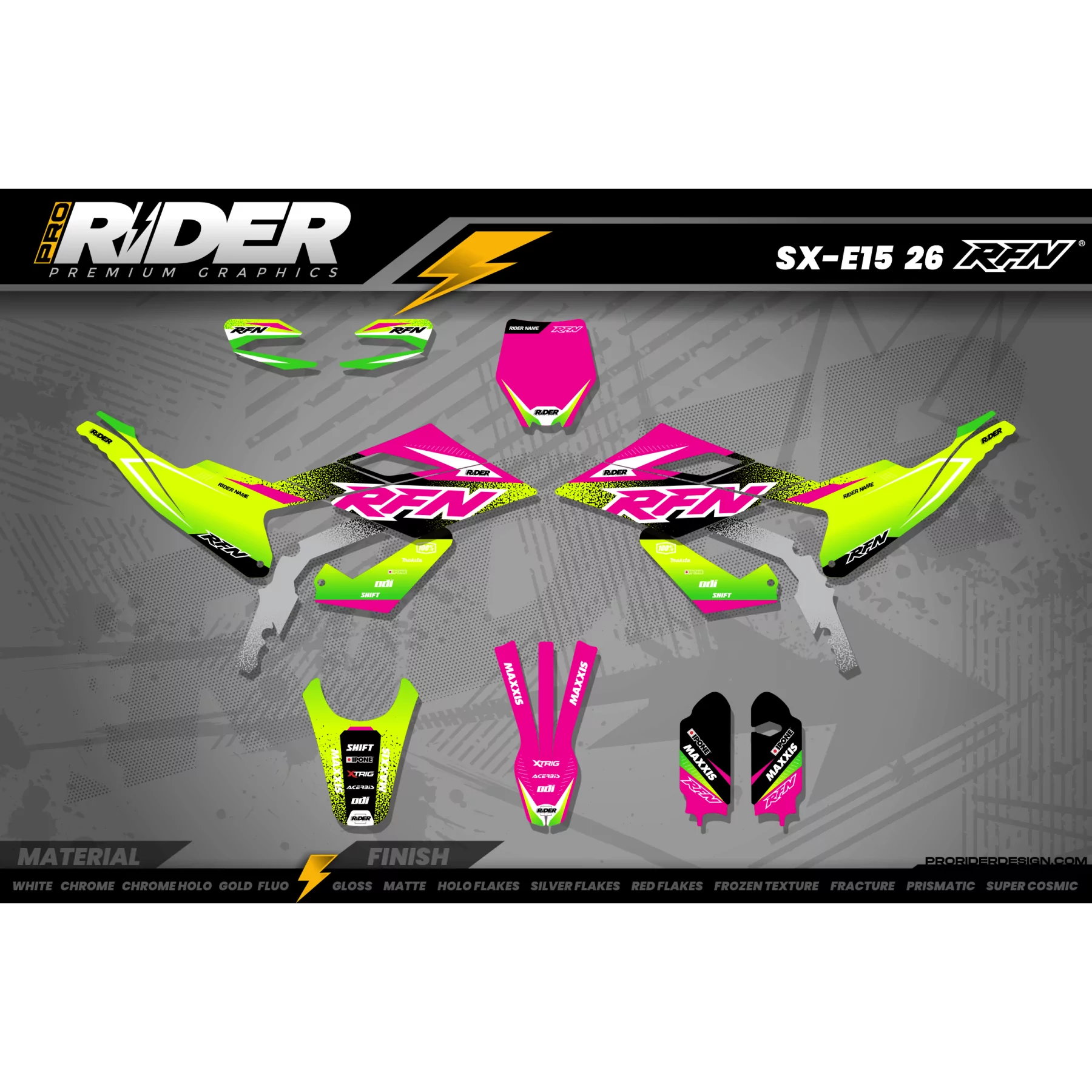 Kit Déco RFN Neon Obsidian | ProRiderDesign