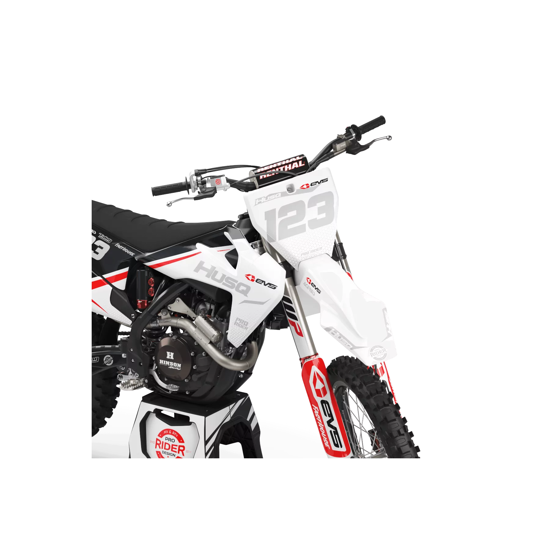 STICKERSET motor Stickerset Motocross HUSQVARNA EVS BLACK AND WHITE
