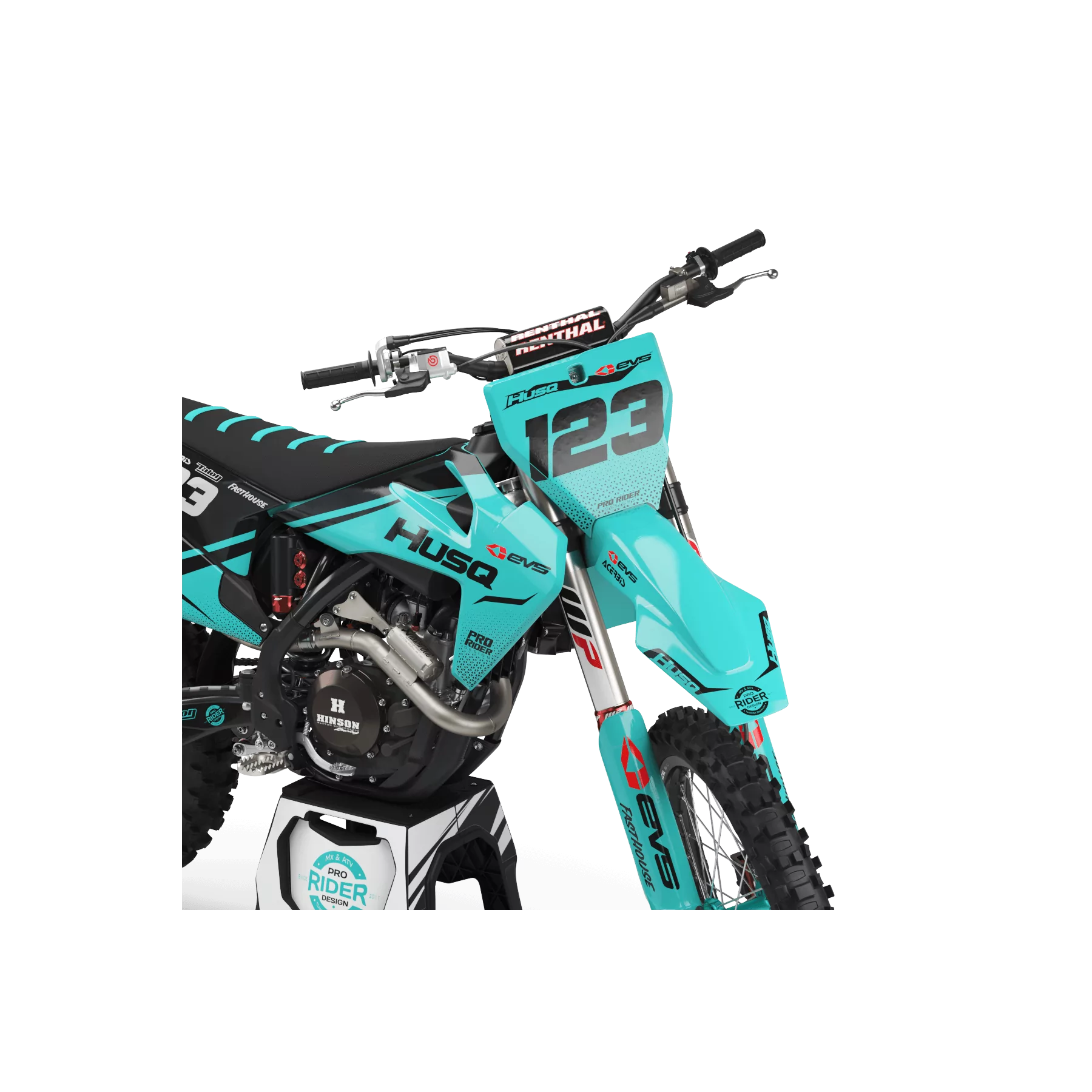 GRAFICHE moto Grafiche Motocross HUSQVARNA EVS TEAL