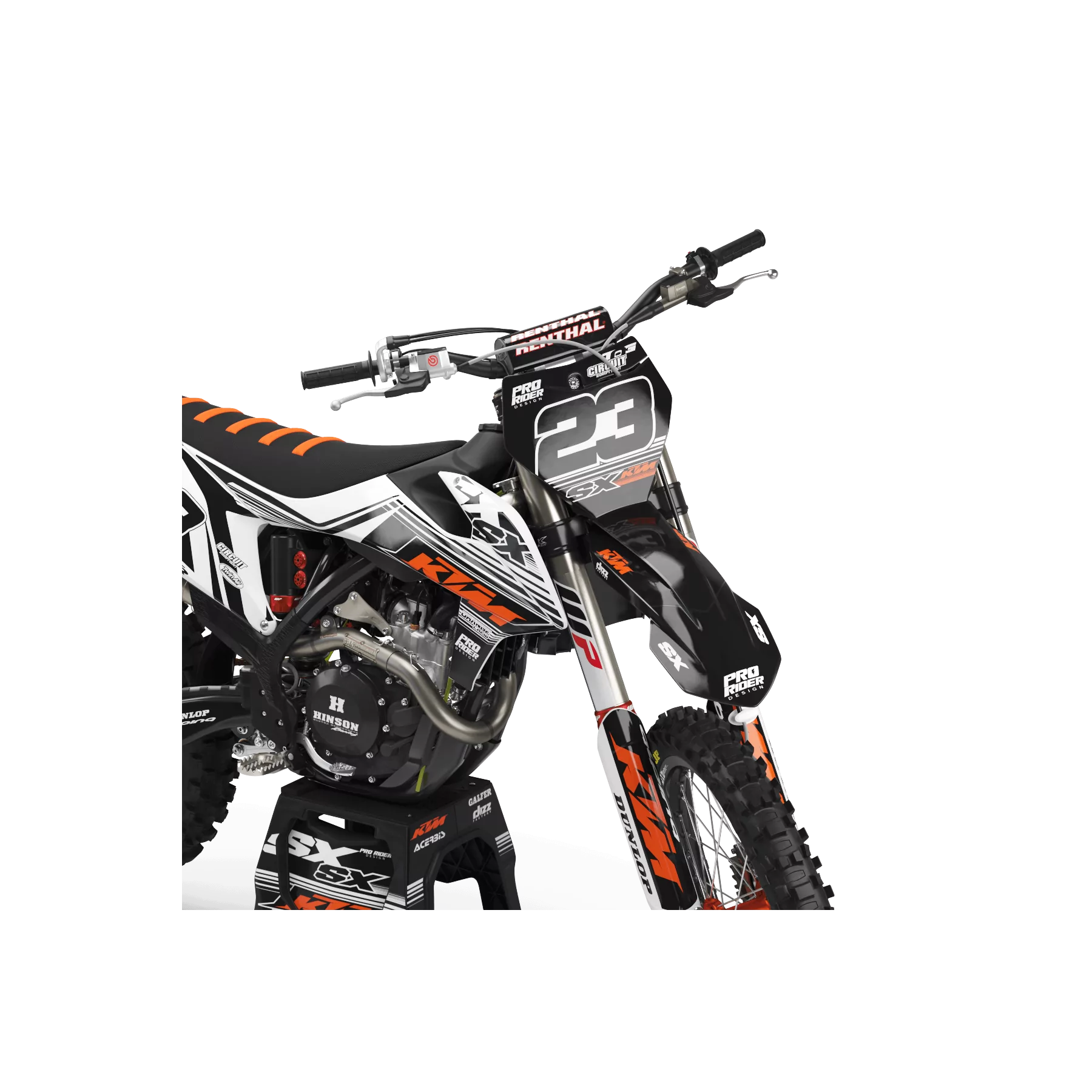 Kit adesivos moto KIT ADESIVOS Motocross PERSO KTM PRO CIRCUIT B/W