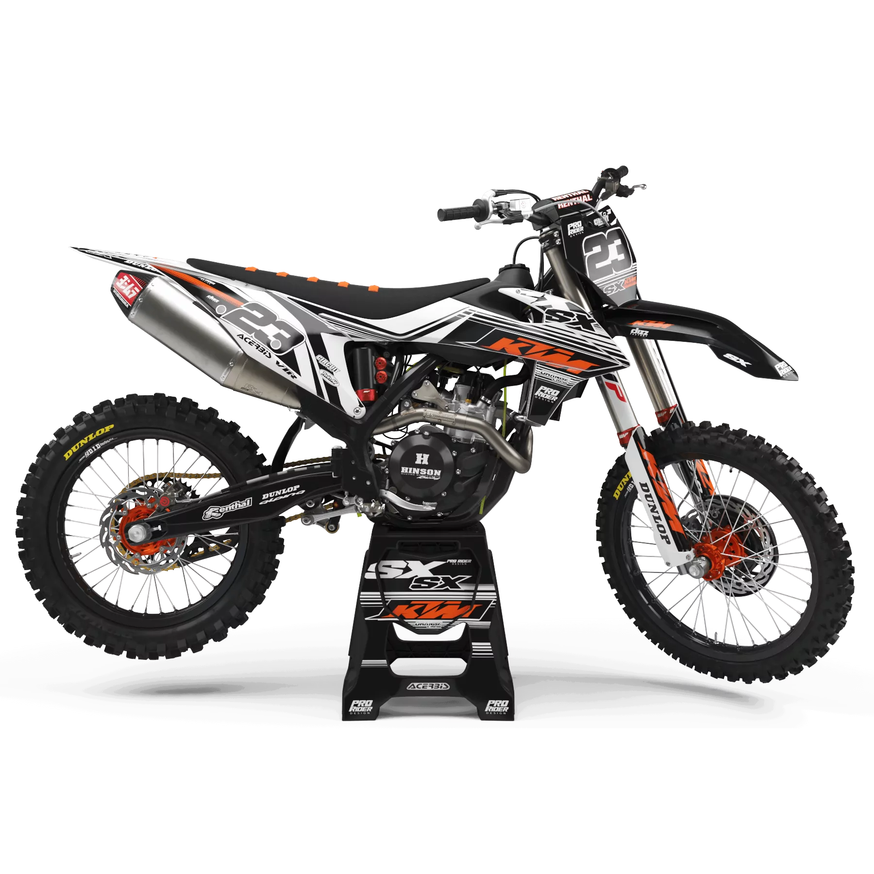 Kit adesivos moto KIT ADESIVOS Motocross PERSO KTM PRO CIRCUIT B/W