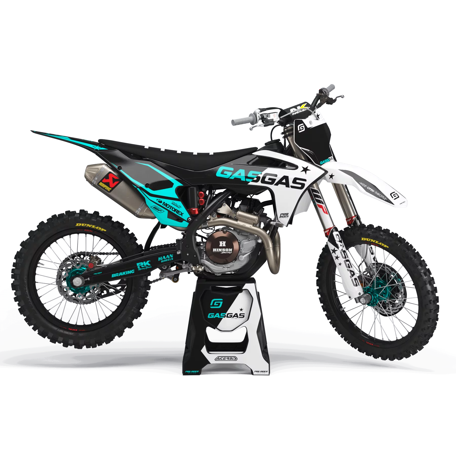 Stickerset moto Stickerset MOTOCROSS GASGAS STAR TEAL