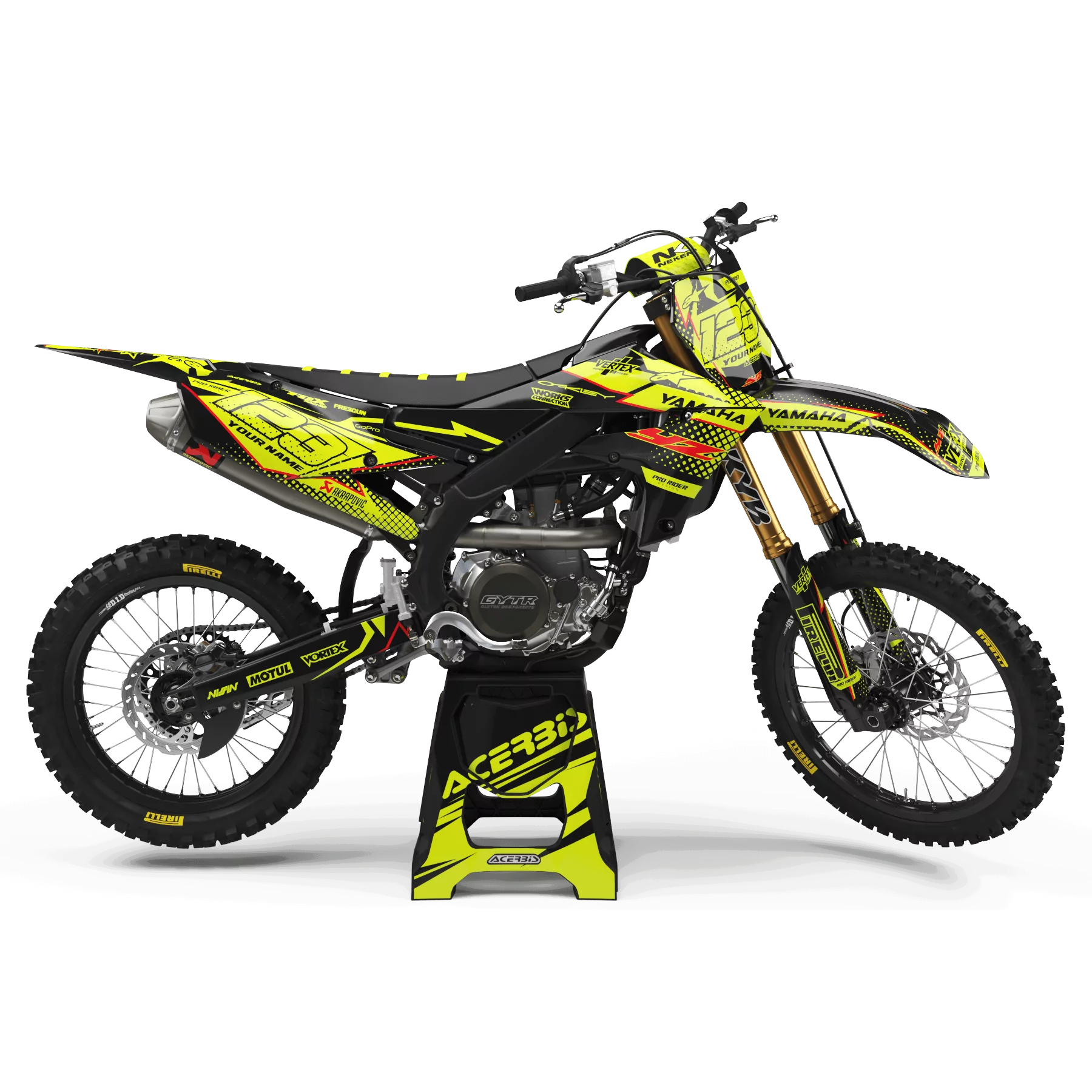 Stickerset moto Stickerset Motocross FLUO PERSO YAMAHA VERTEX