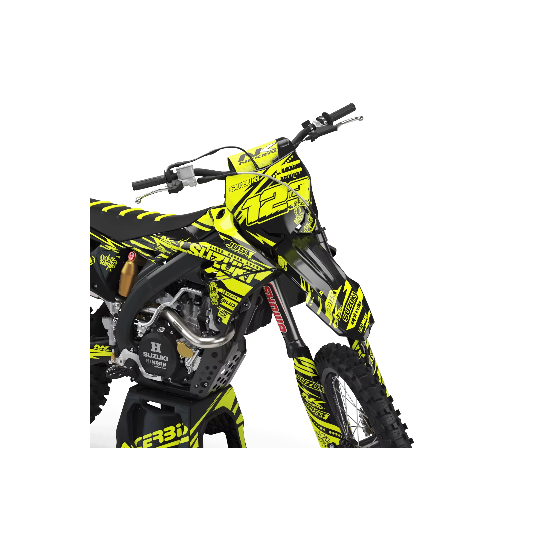 Motorrad Dekor Dekor Motocross FLUO PERSO SUZUKI JUST1