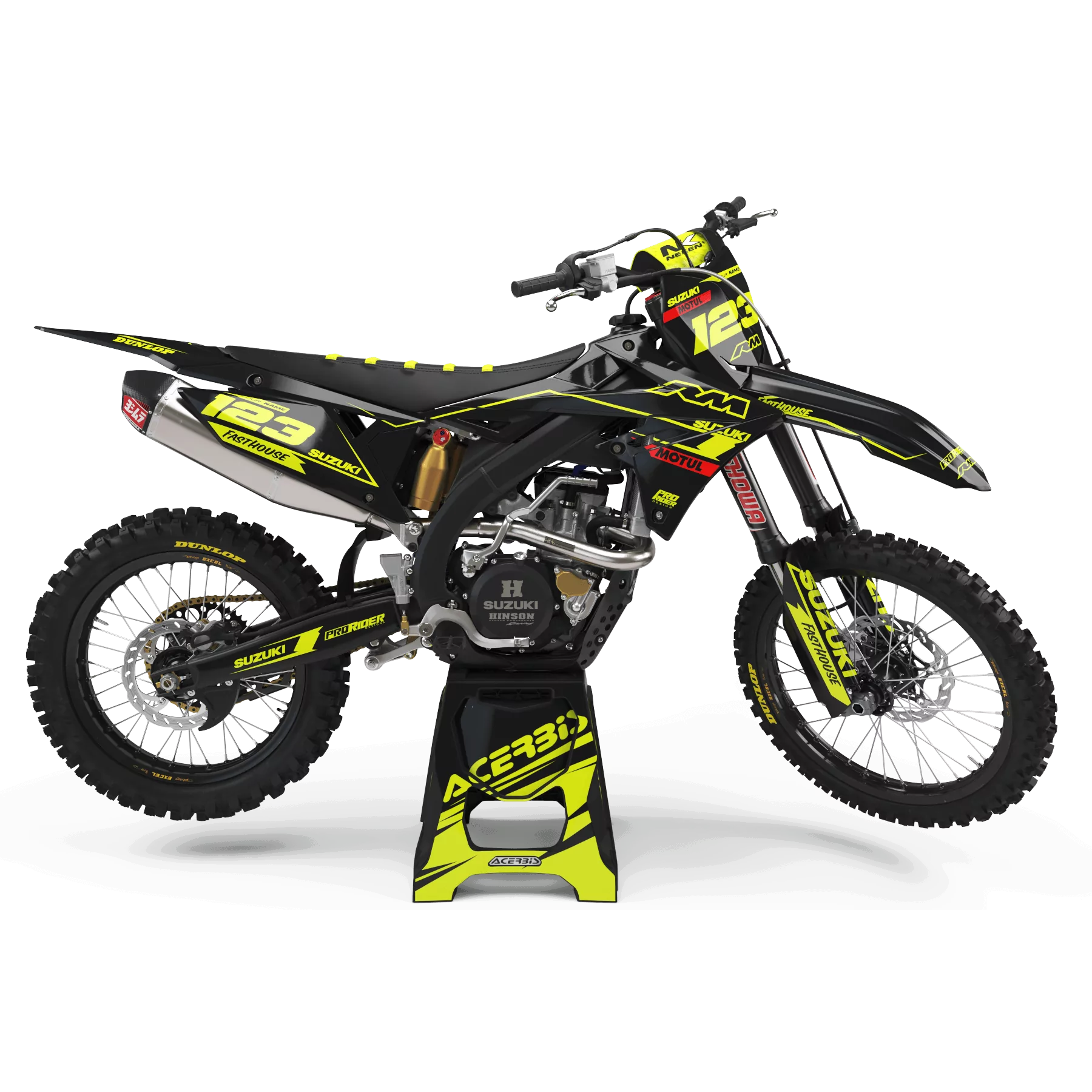 Kit adesivos moto Kit adesivos Motocross FLUO PERSO SUZUKI MOTUL