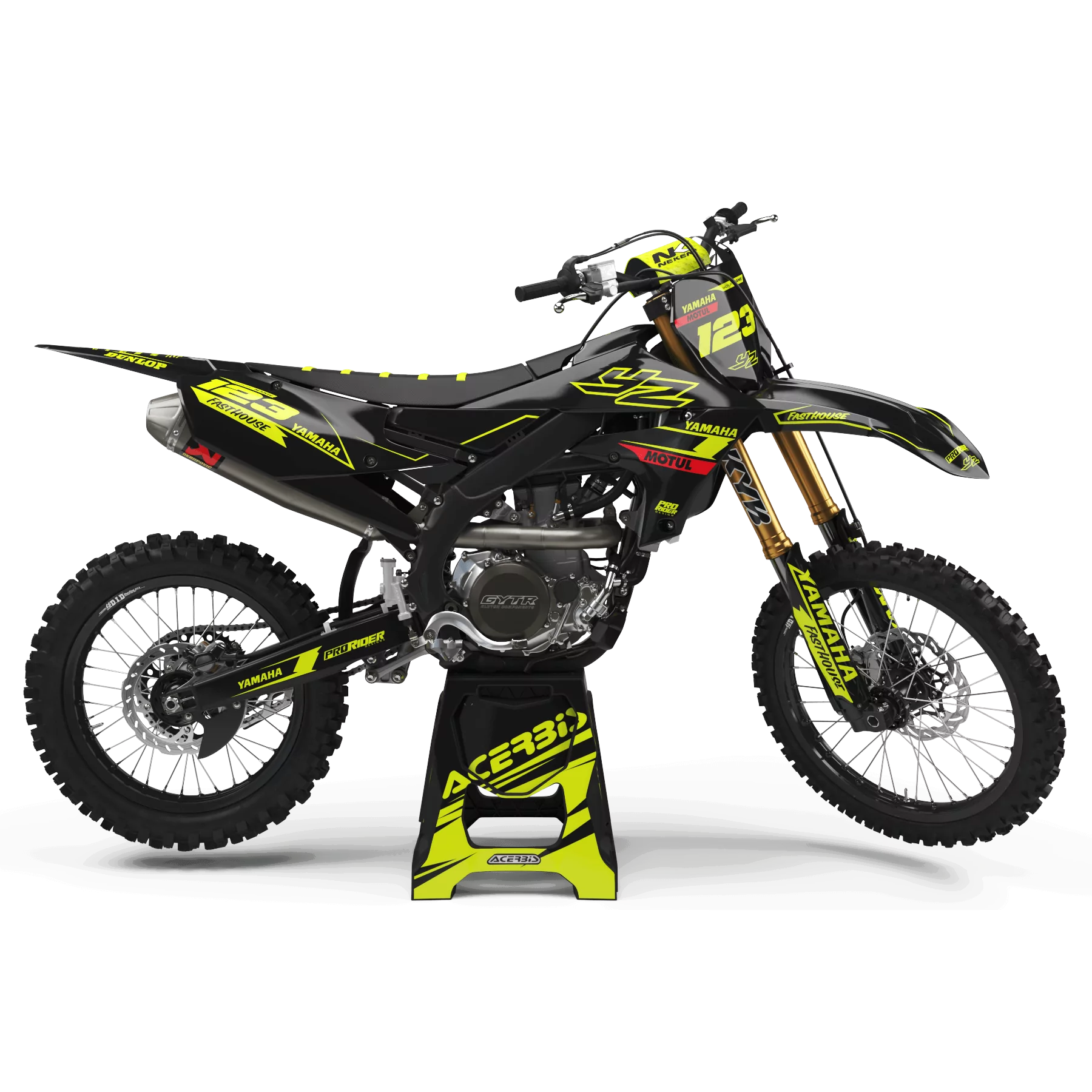 Kit adesivos moto Kit adesivos Motocross FLUO PERSO YAMAHA MOTUL