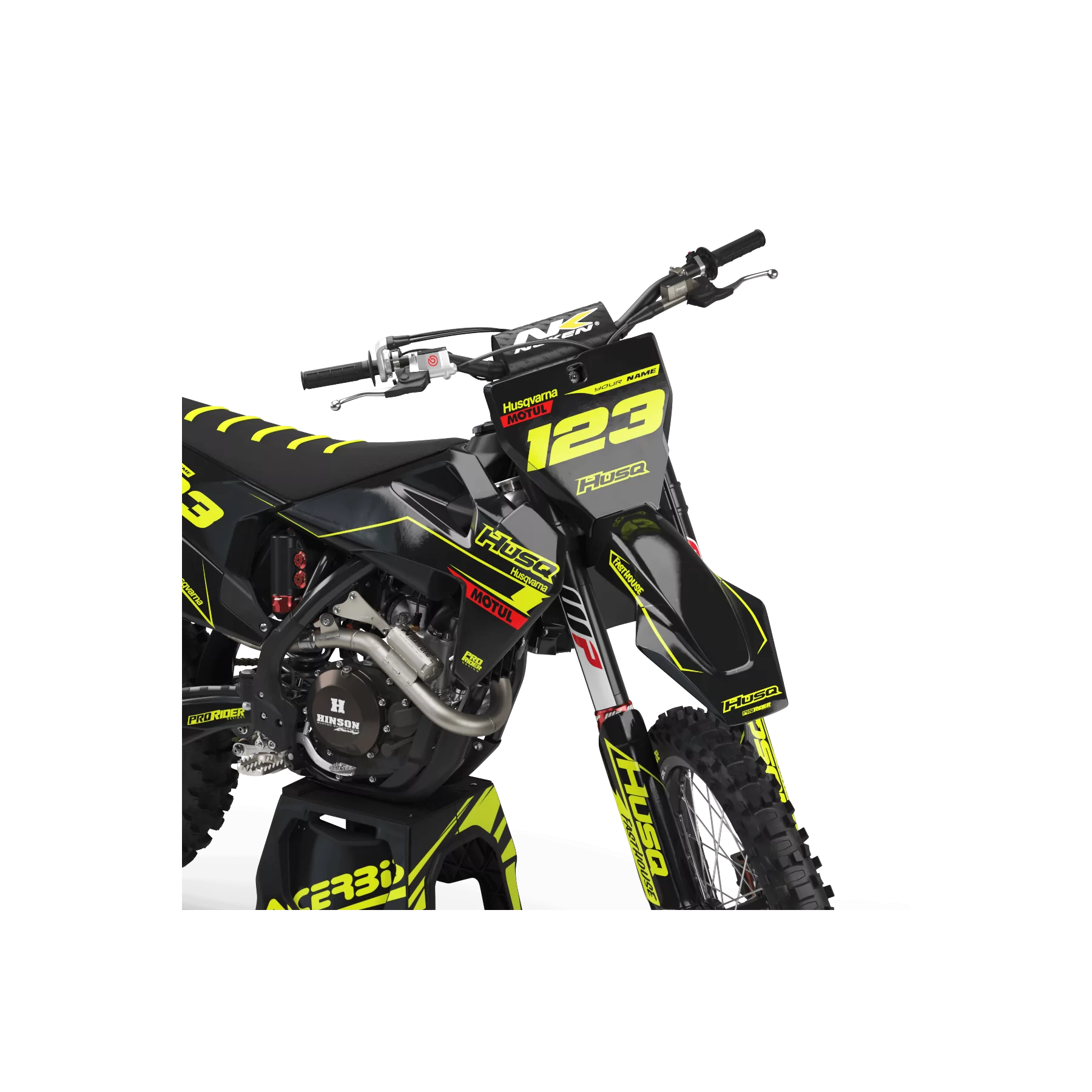 Moto stickerset Stickerset Motocross FLUO PERSO HUSQVARNA MOTUL