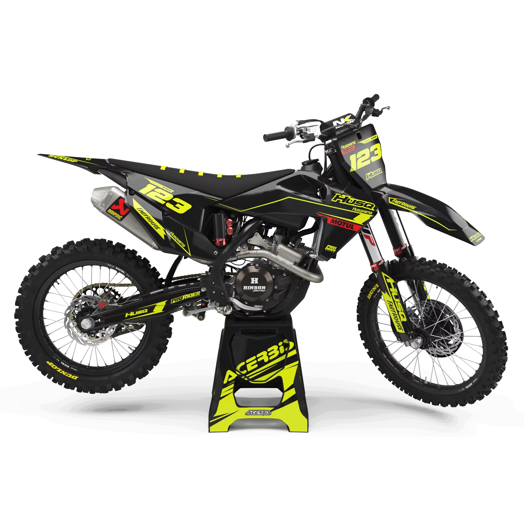 Moto stickerset Stickerset Motocross FLUO PERSO HUSQVARNA MOTUL