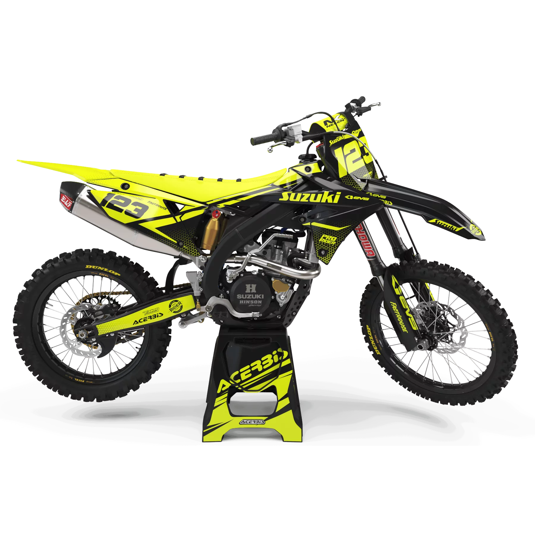 Grafiche moto grafiche Motocross FLUO PERSO SUZUKI EVS