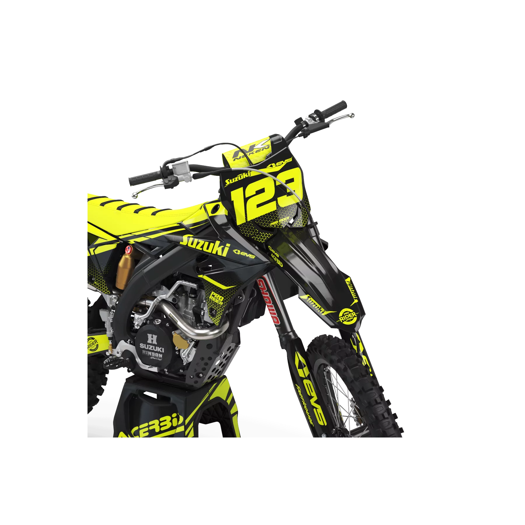Stickerset moto Stickerset Motocross FLUO PERSO SUZUKI EVS