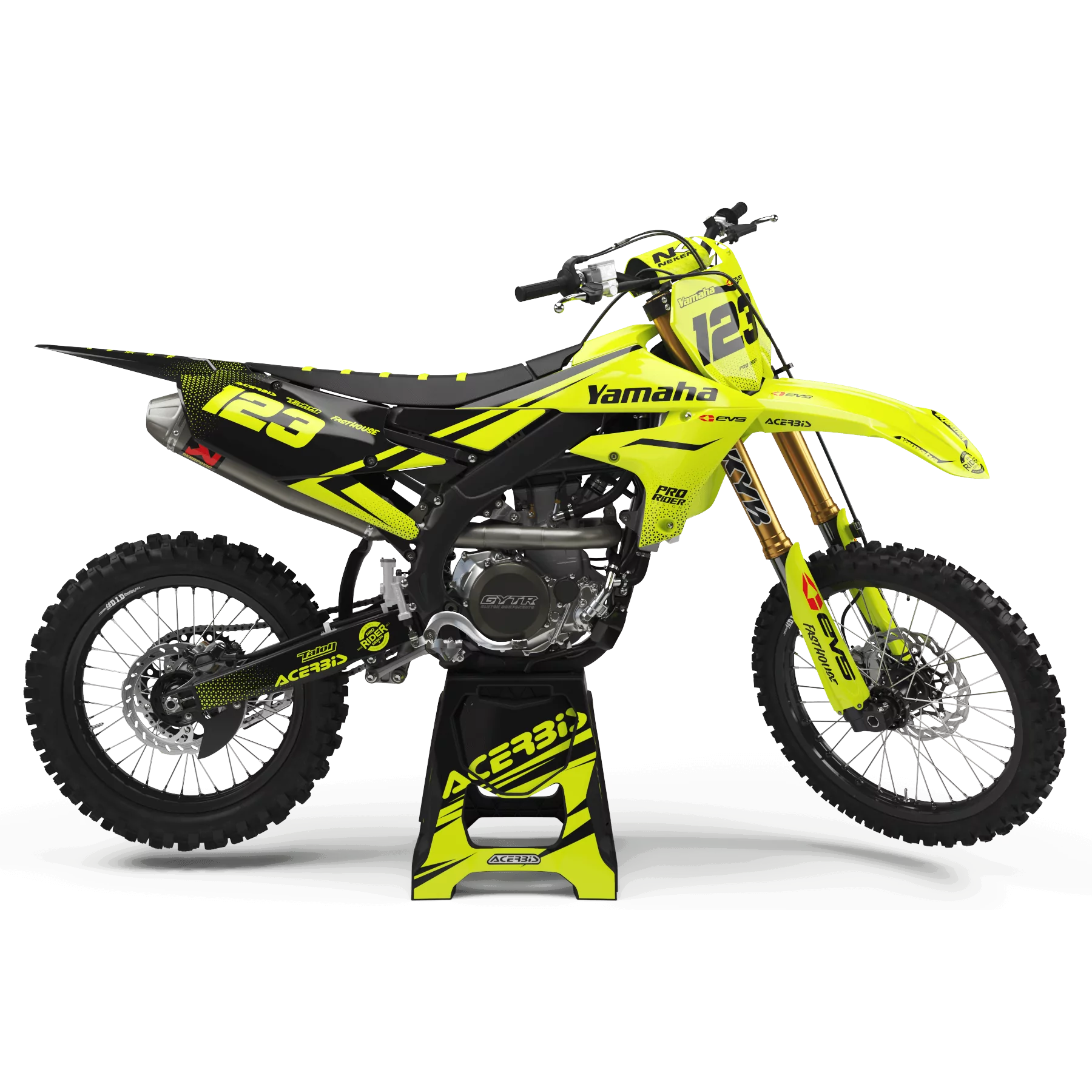Moto graphics graphics graphics Motocross FLUO PERSO YAMAHA EVS