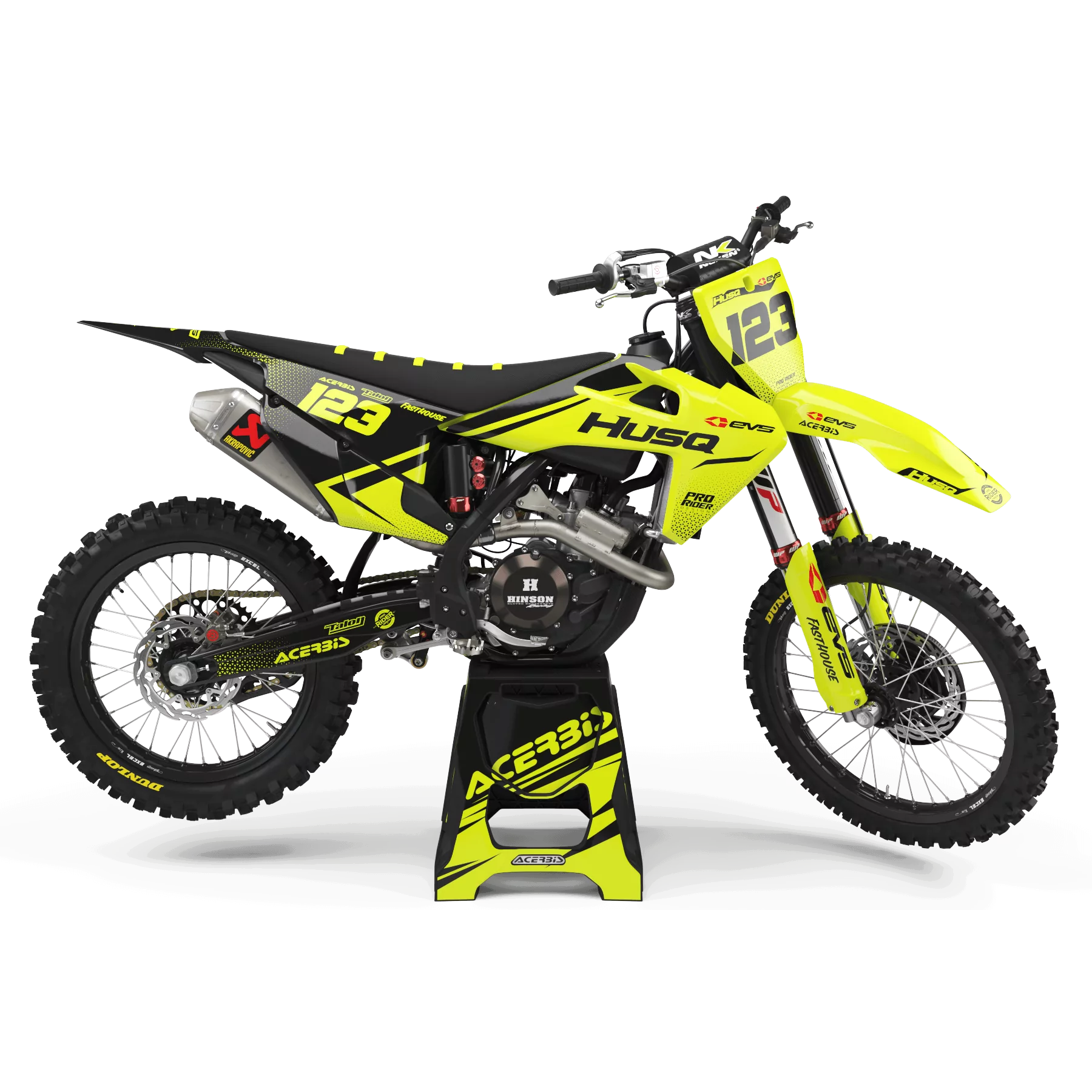 Moto stickerset Stickerset Motocross FLUO PERSO HUSQ EVS