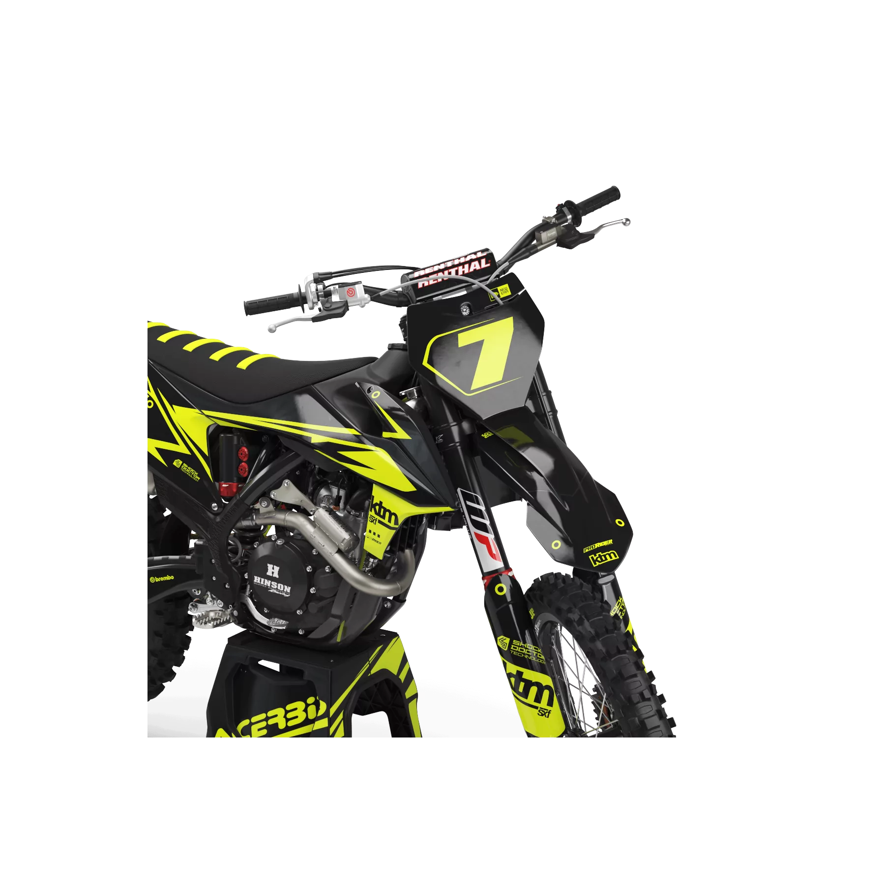 Kit adhesivos moto Kit adhesivos Motocross FLUO PERSO KTM SHOCK DOCTOR
