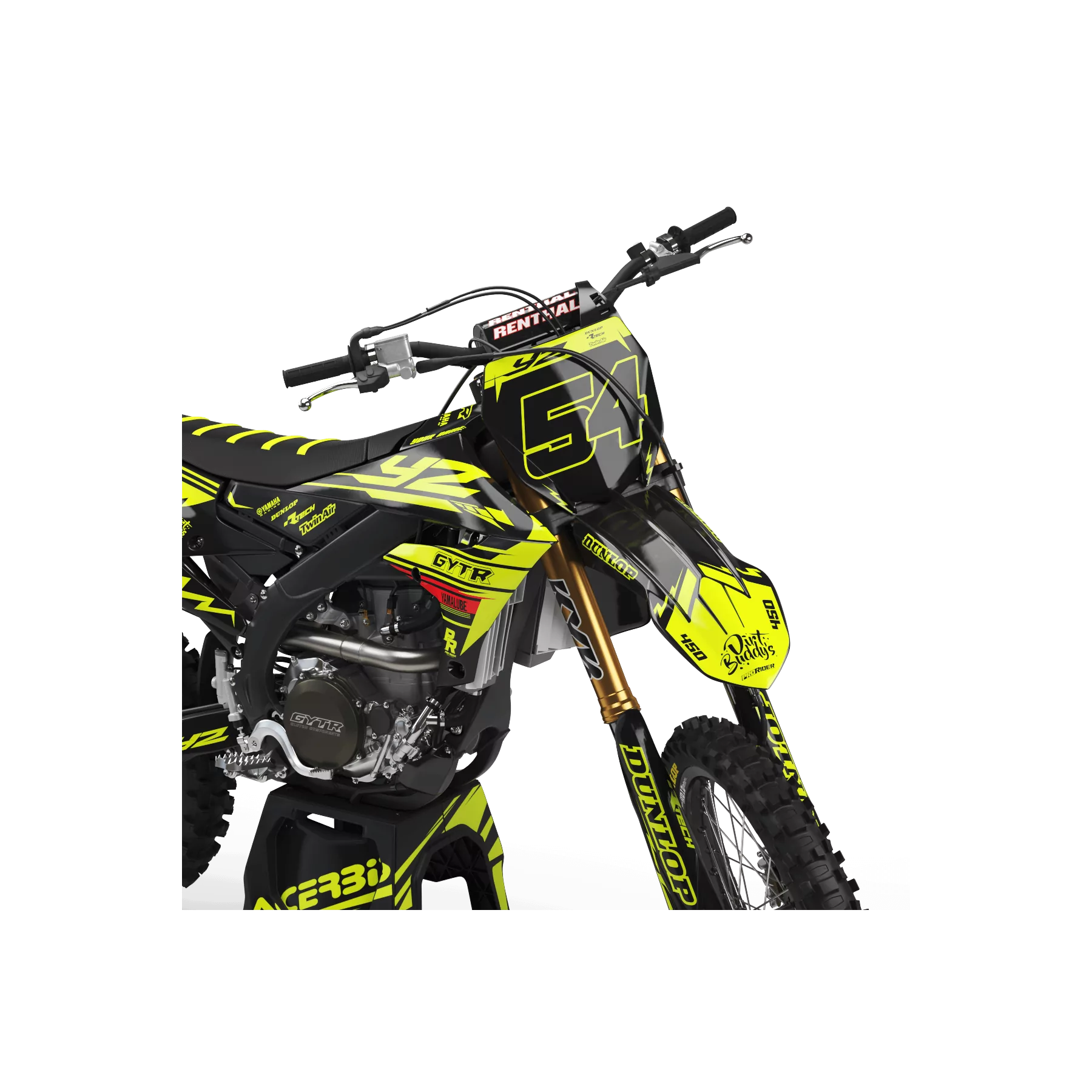 Kit déco moto Kit déco FLUO PERSO YAMAHA DIRT BUDDYS