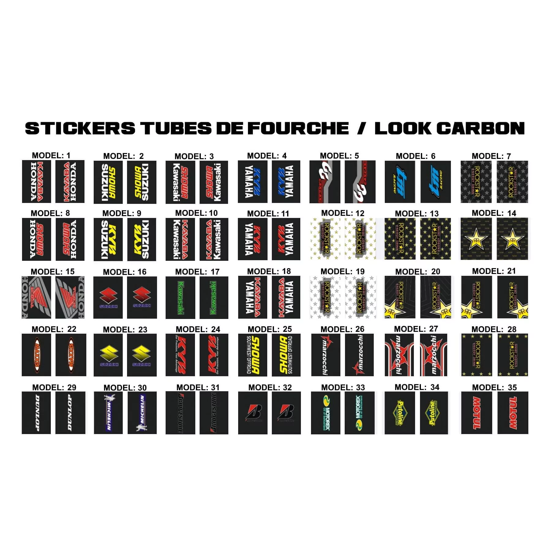 Kit adhesivos moto Stickers PERSO para tubos de horquilla
