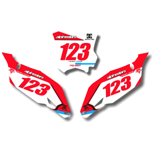 STICKERSET motor Stickerset NUMMERBORDACHTERGRONDEN HONDA MASSY