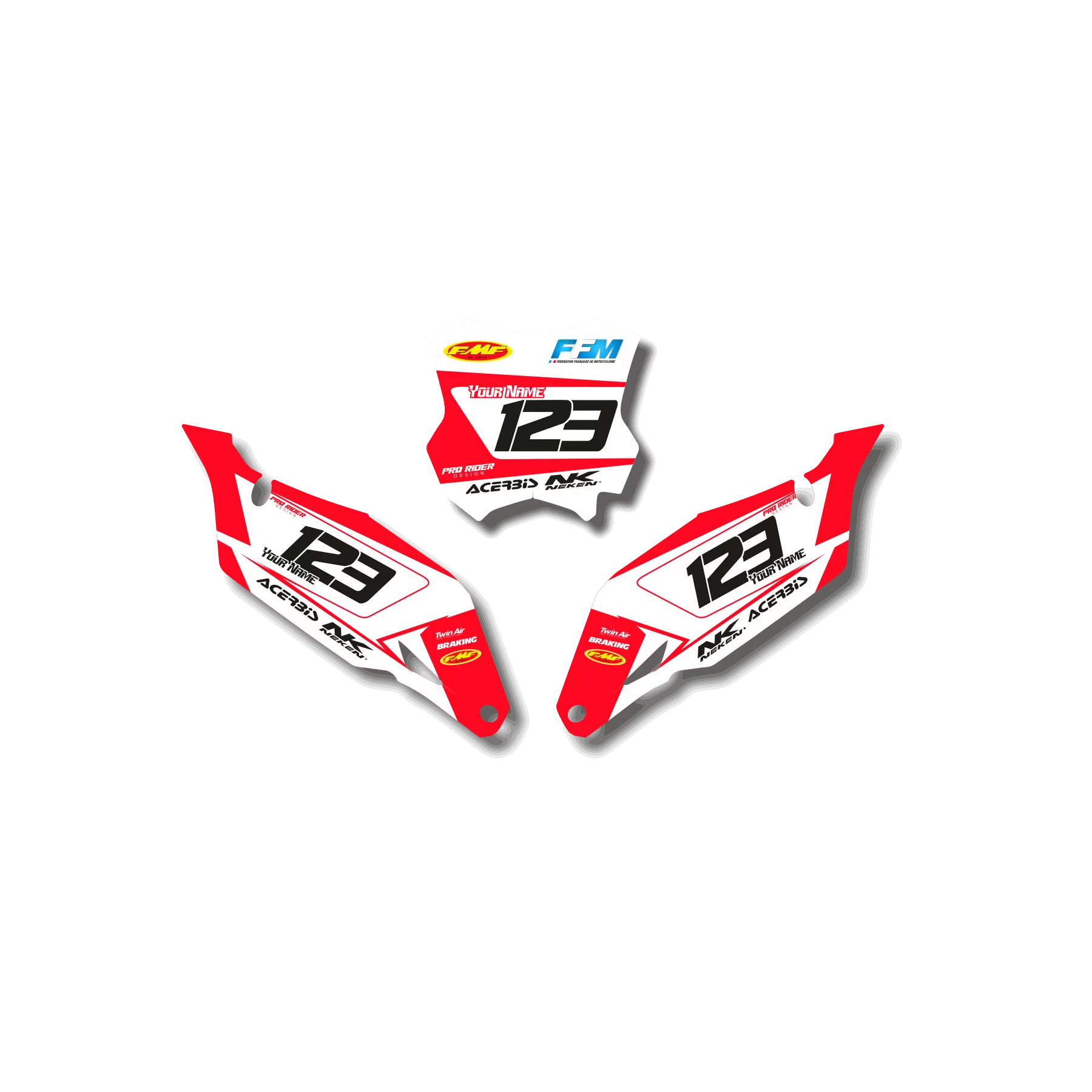 STICKERSET motor Stickerset NUMMERBORDACHTERGRONDEN HONDA RATTLEZ