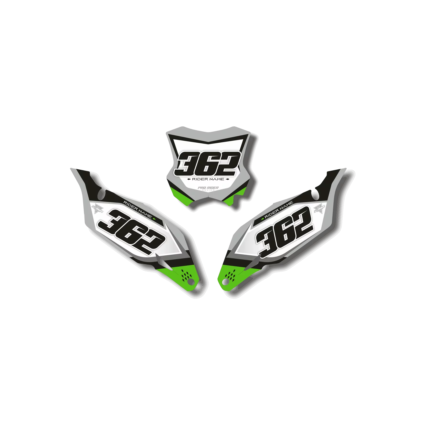 STICKERSET motor Stickerset NUMMERBORDACHTERGRONDEN KAWASAKI PENTAMOTO
