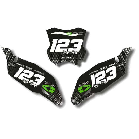 STICKERSET motor Stickerset NUMMERBORDACHTERGRONDEN KAWASAKI SUPPLAR