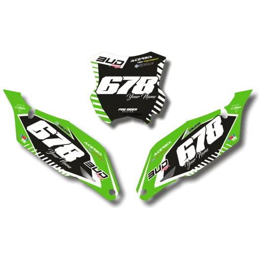 STICKERSET motor Stickerset NUMMERBORDACHTERGRONDEN KAWASAKI NEWGAT