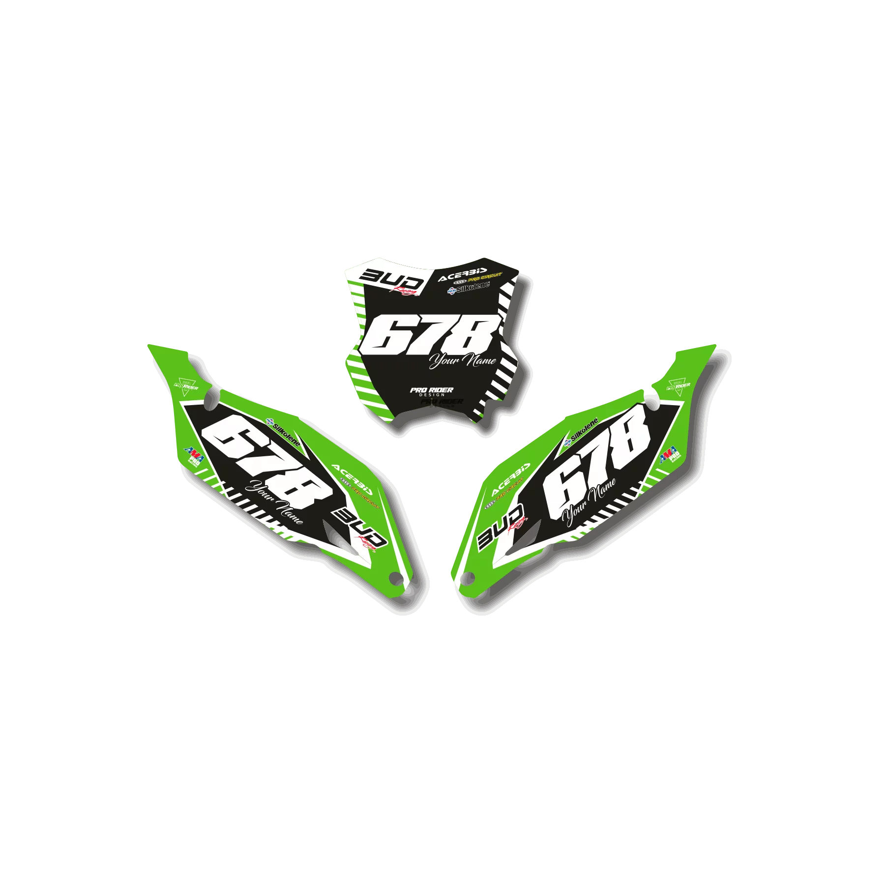 DEKOR Motorrad Dekor NUMMERNSCHILDHINTERGRÜNDE KAWASAKI NEWGAT