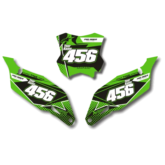 STICKERSET motor Stickerset NUMMERBORDACHTERGRONDEN KAWASAKI ULTIMATUMZ