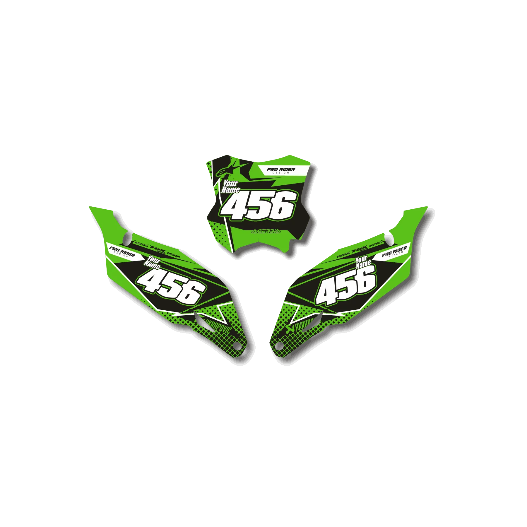 DEKOR Motorrad Dekor NUMMERNSCHILDHINTERGRÜNDE KAWASAKI ULTIMATUMZ