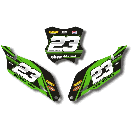 STICKERSET motor Stickerset NUMMERBORDACHTERGRONDEN KAWASAKI NOUVELIS