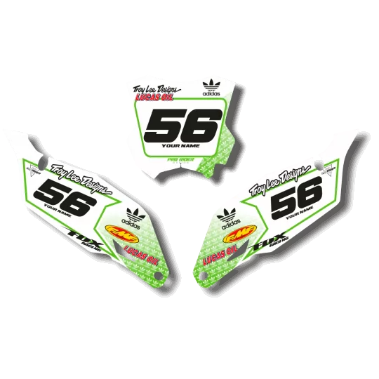 STICKERSET motor Stickerset NUMMERBORDACHTERGRONDEN KAWASAKI DAISYWEL
