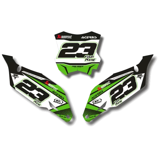 STICKERSET motor Stickerset NUMMERBORDACHTERGRONDEN KAWASAKI MOTOMILL
