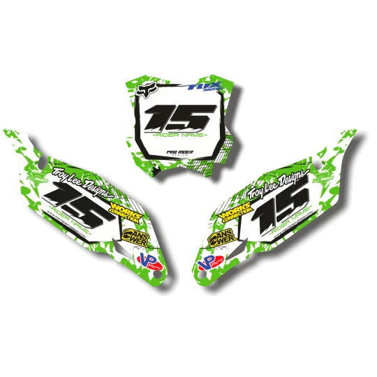STICKERSET motor Stickerset NUMMERBORDACHTERGRONDEN KAWASAKI CORSIK