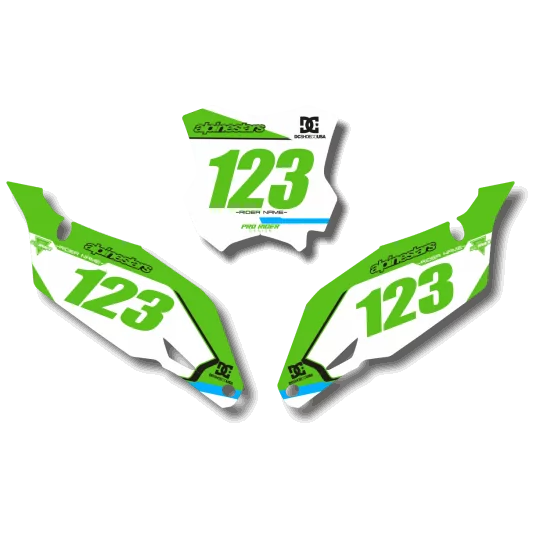 STICKERSET motor Stickerset NUMMERBORDACHTERGRONDEN KAWASAKI TASSAL