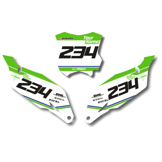 STICKERSET motor Stickerset NUMMERBORDACHTERGRONDEN KAWASAKI LUTTIIR