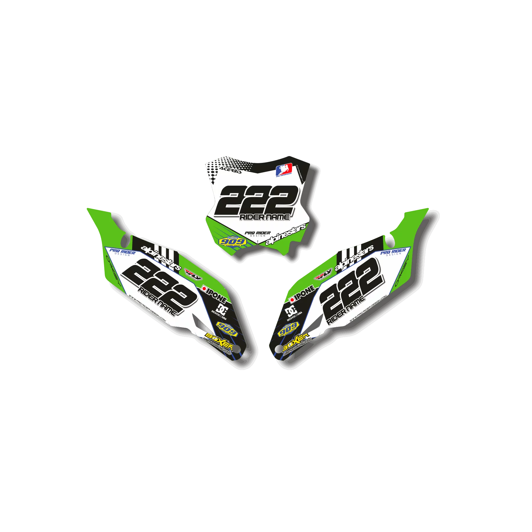 GRAPHICS moto Graphics NUMBER PLATES BACKGROUNDS KAWASAKI KADBURY