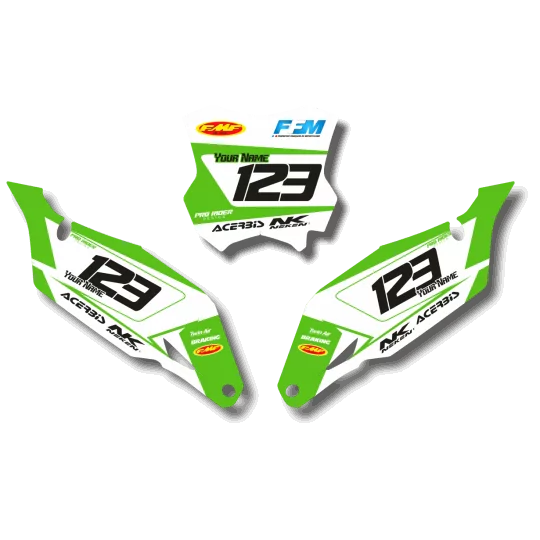 STICKERSET motor Stickerset NUMMERBORDACHTERGRONDEN KAWASAKI SKLEROTIC
