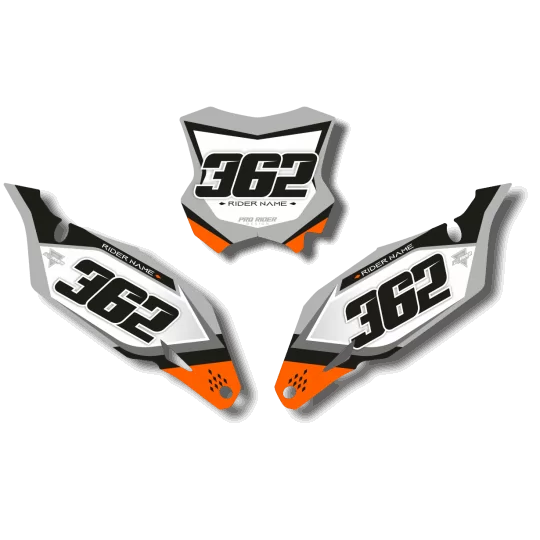 STICKERSET moto STICKERSET NUMMERPLAAT ACHTERGRONDEN KTM CLOKS