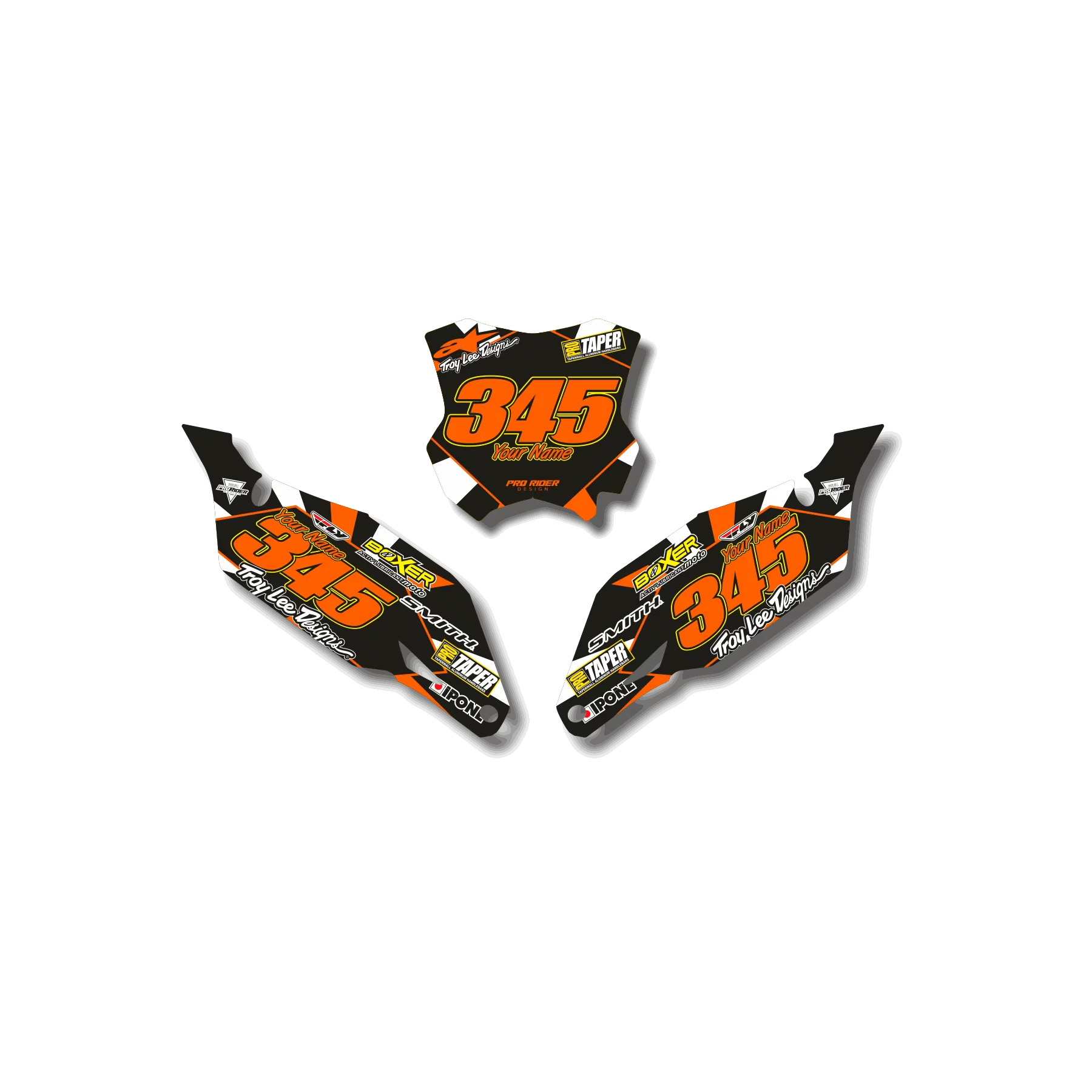 Motorrad-Dekorkit DEKOR NUMMERNSCHILDUNTERLAGEN KTM UNASSAYLABLE