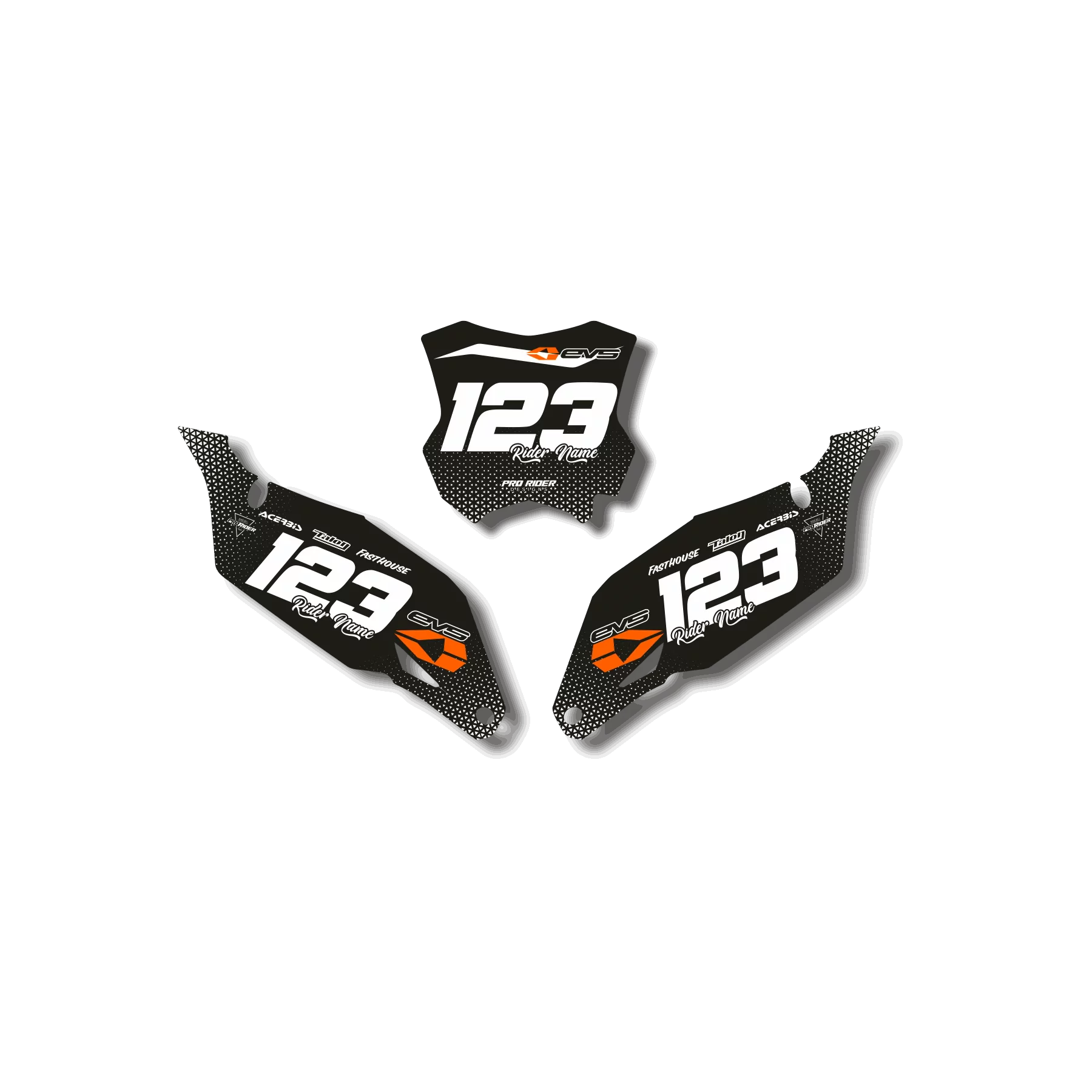 STICKERSET moto STICKERSET NUMMERPLAAT ACHTERGRONDEN KTM FORMALISE