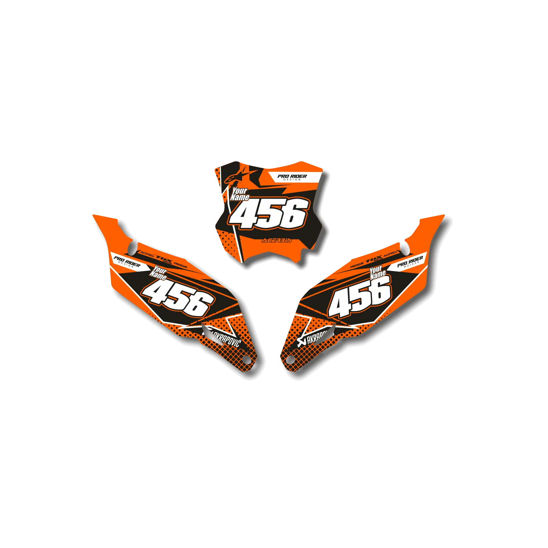 STICKERSET moto STICKERSET NUMMERPLAAT ACHTERGRONDEN KTM PLAYMAKERS
