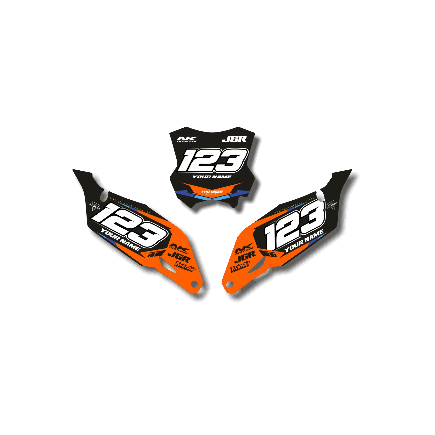 Kit de adesivos moto KIT ADESIVOS FUNDOS DE PLACAS KTM FRIKTIONS