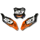 Motorstickerset STICKERSET ACHTERGRONDEN NUMMERPLATEN KTM FRIKTIONS
