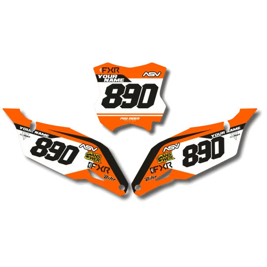 STICKERSET moto STICKERSET NUMMERPLAAT ACHTERGRONDEN KTM CHAYNING