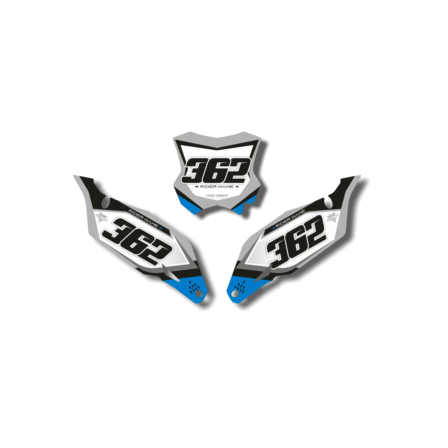 STICKERSET moto STICKERSET NUMMERPLAAT ACHTERGRONDEN TM KADGE