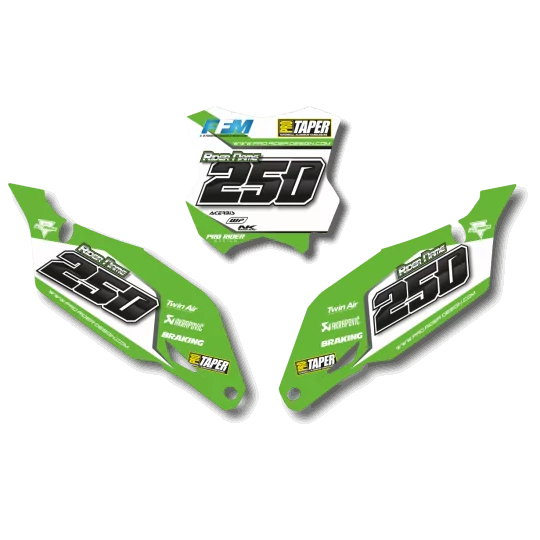 Stickerset moto STICKERSET FONDS DE PLAQUES KAWASAKI BARETI