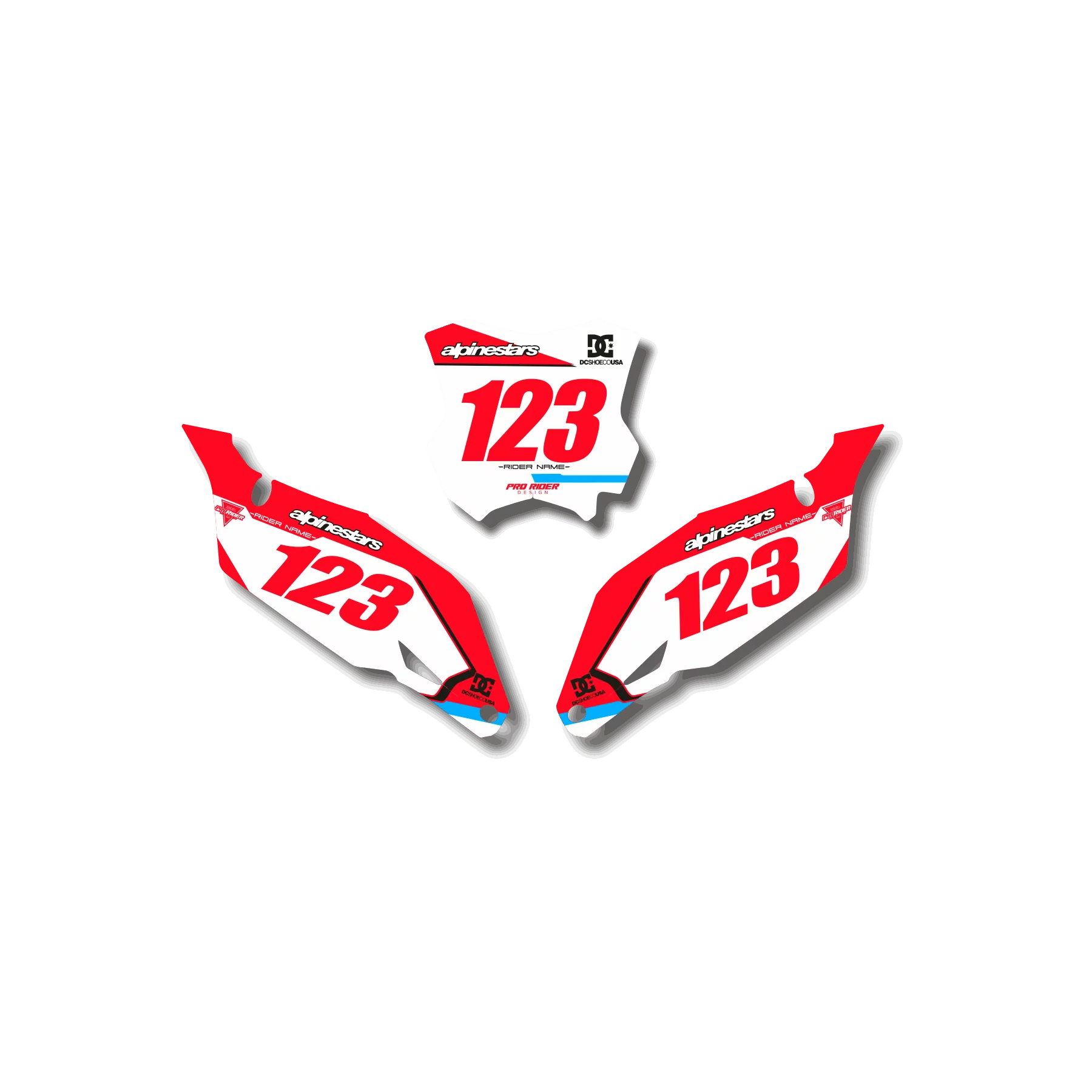 Stickerset moto STICKERSET NUMMERPLAAT ACHTERGRONDEN DERBI GRANTAR