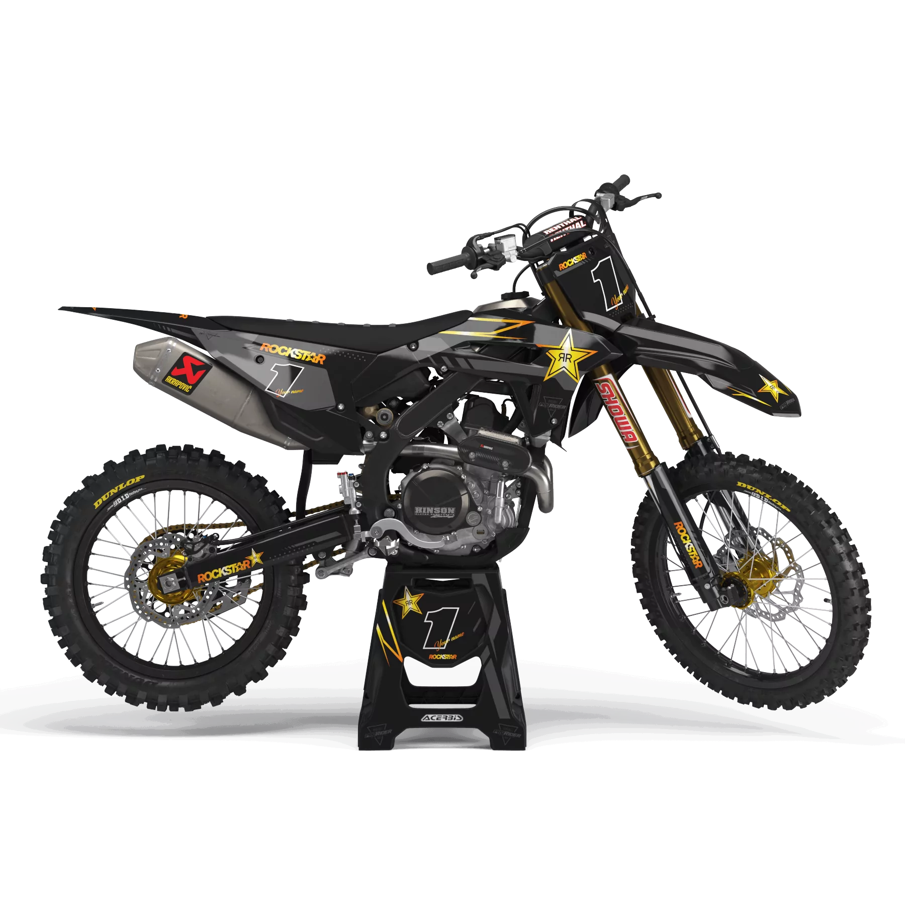 Kit Adesivos moto KIT ADESIVOS Motocross PERSO ROCKSTAR DARKNIGHT