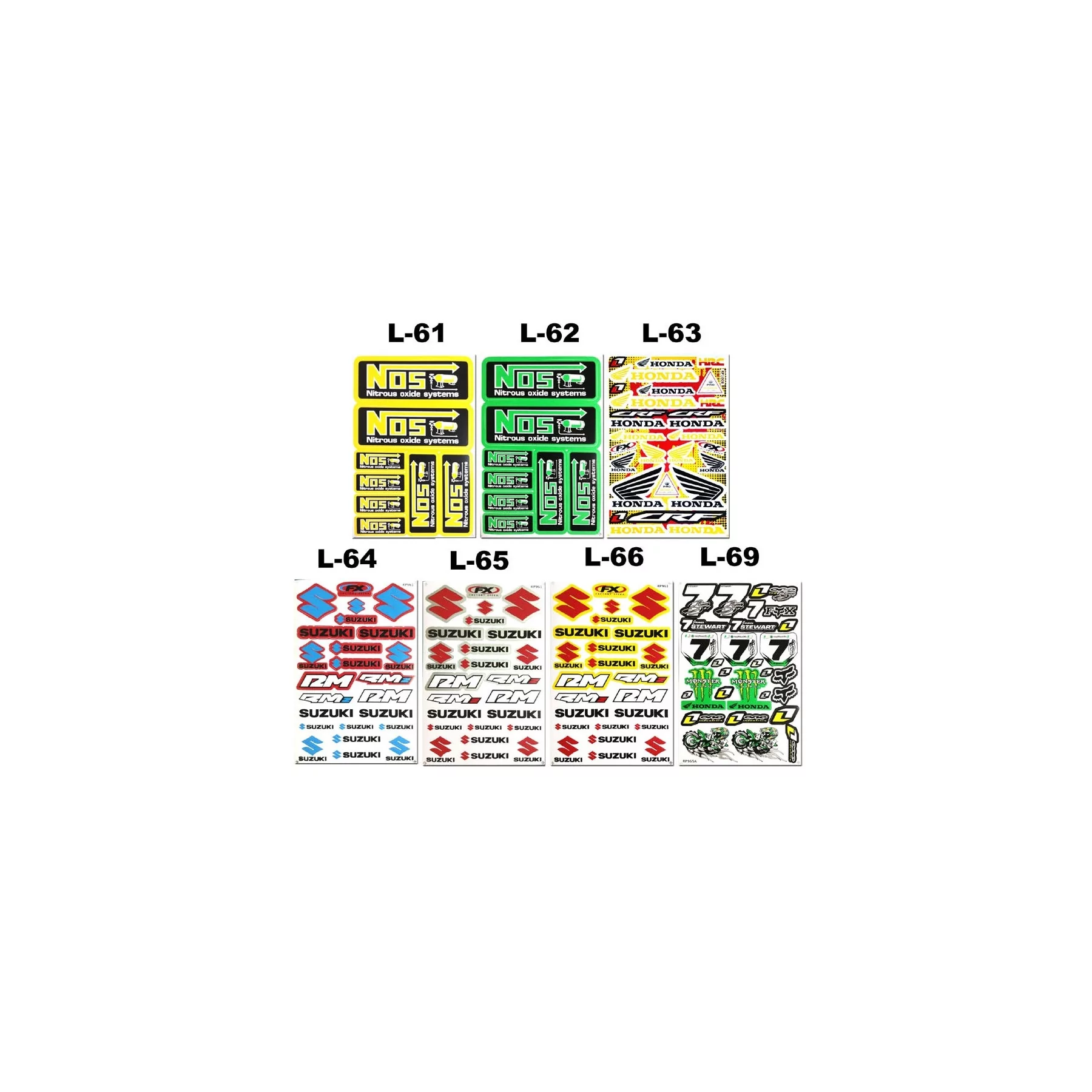 Kit adhesivos moto Tabla de stickers