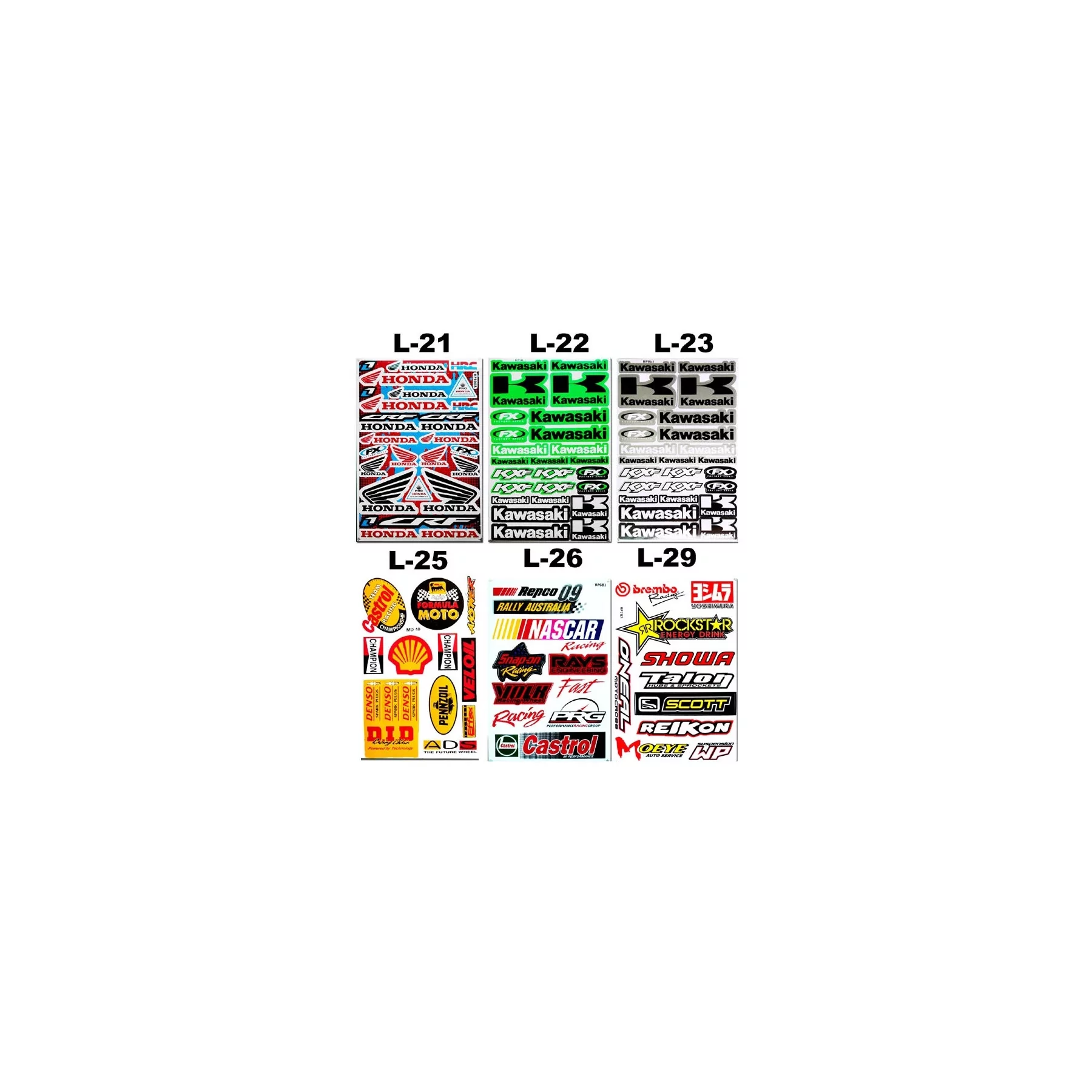 Kit adhesivos moto Tabla de pegatinas