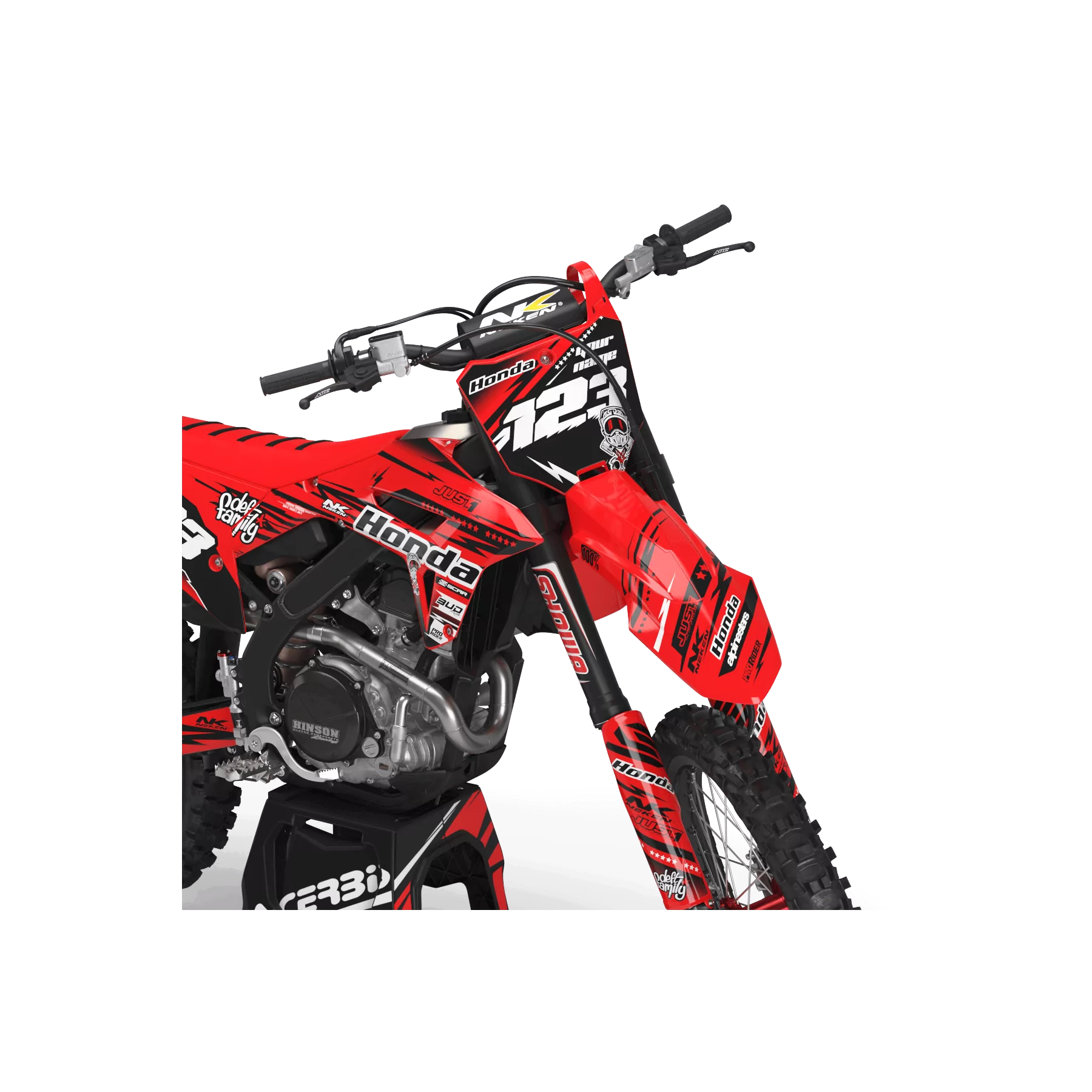 KIT ADESIVOS moto KIT ADESIVOS Motocross HONDA JUST1 RED
